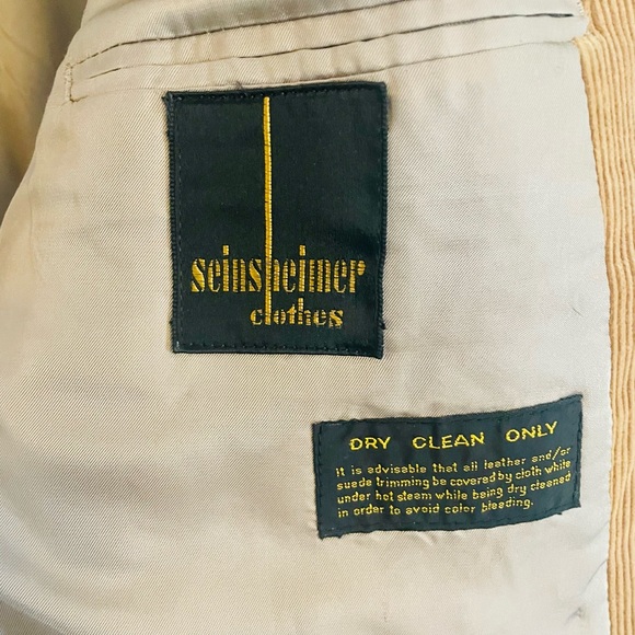 VINTAGE BROWN TAN CORDUROY SPORT COAT BLAZER Size 44 Suit Jacket MADE in SPAIN - Picture 11 of 13